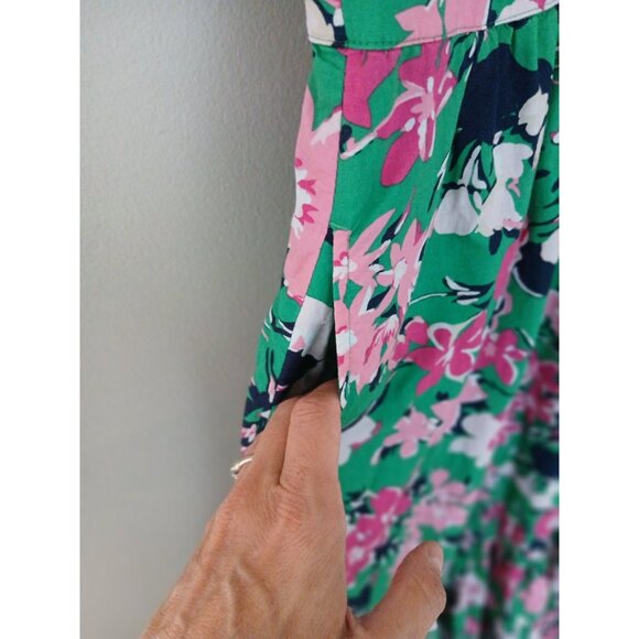 J. Crew Printed V Neck Ruffle Midi Dress - Picture 4 of 10